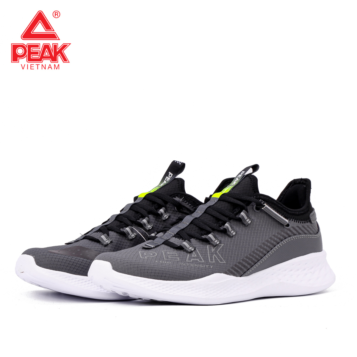 Giày chạy bộ Nam PEAK Running LISS "Ghi" E11437HG – Hàng Chính Hãng
