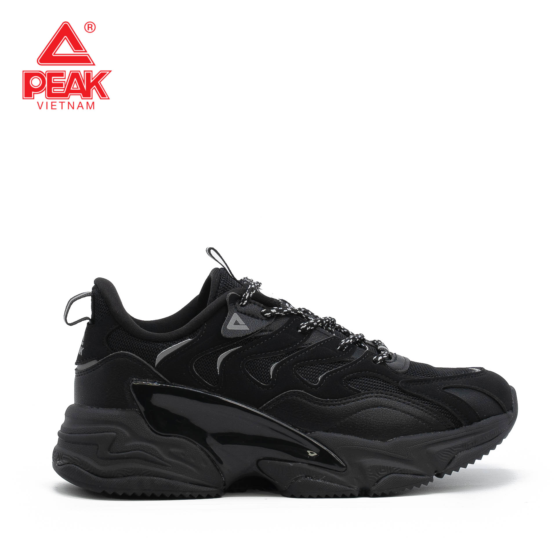 Giày Thời Trang Thể Thao Nữ PEAK Taichi Fashion Thick Outsole "Đen All Black" ET24042EDA – Hàng Chính Hãng