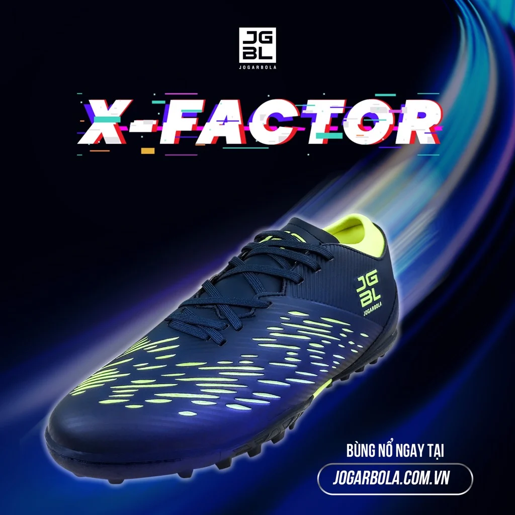 Giày bóng đá Nam Động Lực Jogarbola X-Factor "Xanh Navy" 190424B-01 - Hàng Chính Hãng