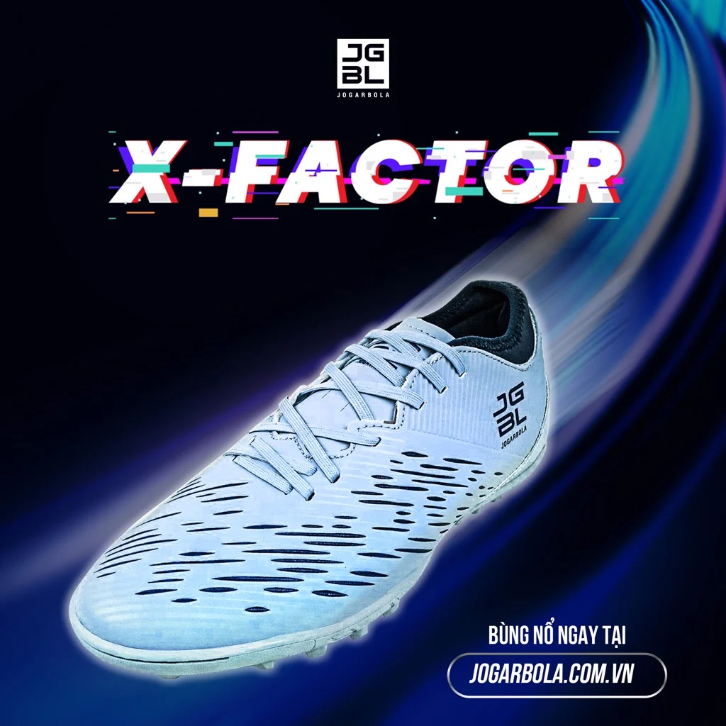 Giày bóng đá Nam Động Lực Jogarbola X-Factor "Xanh Xám" 190424B-02 - Hàng Chính Hãng