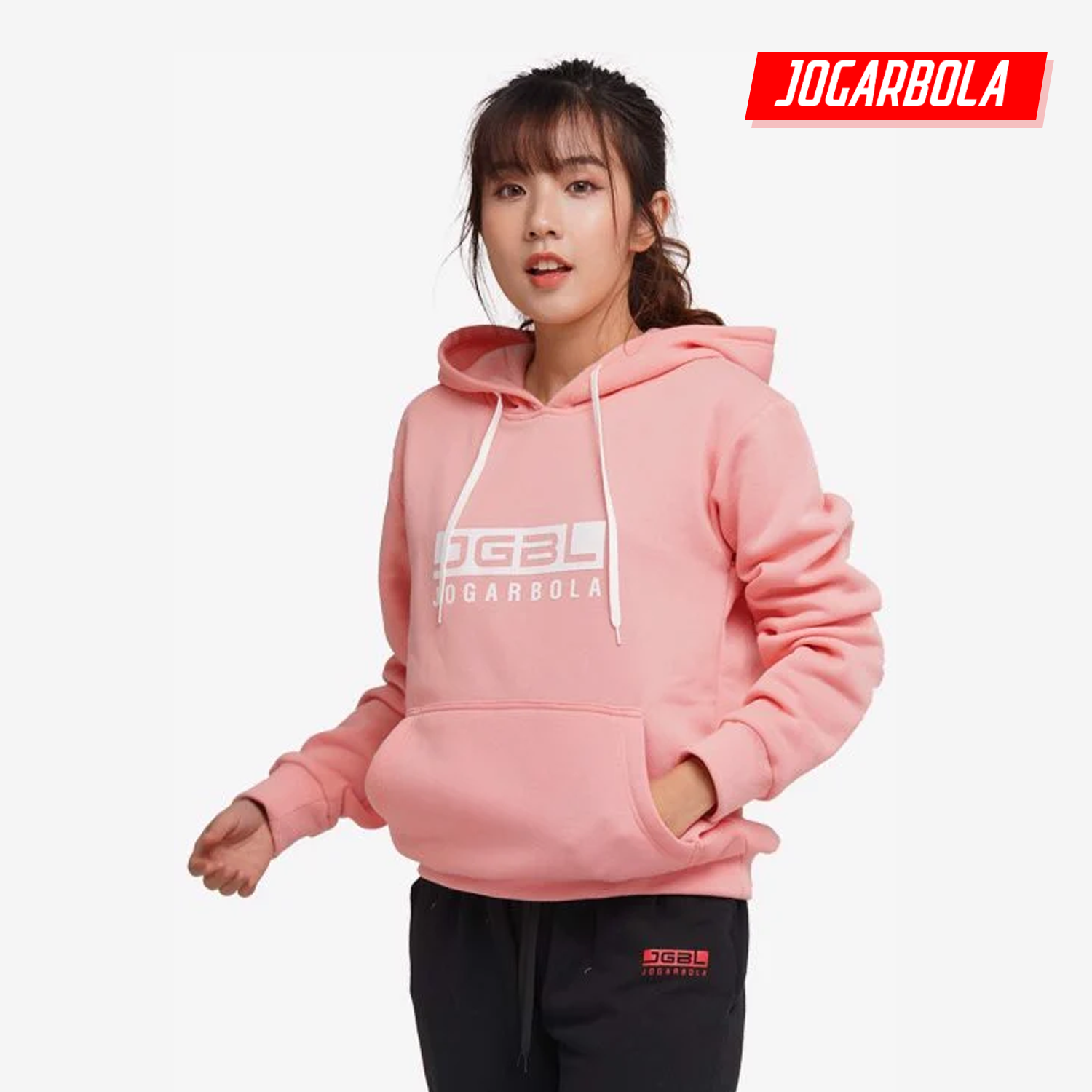 Áo Hoodie Nữ Động Lực Jogarbola Original JG 318 "Hồng Phấn" JG-318H - Hàng Chính Hãng