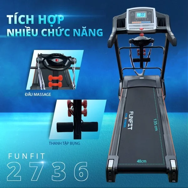 Máy chạy bộ điện Động Lực FUNFIT-2736 - Hàng Chính Hãng