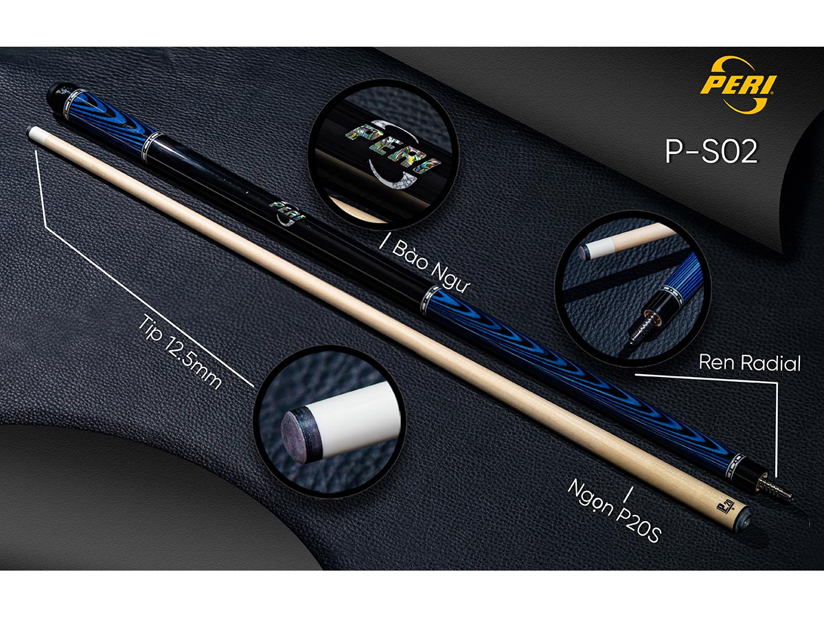 Gậy đánh bi-a Peri Viscount P-S02 PR-P-S02 - Hàng Chính Hãng