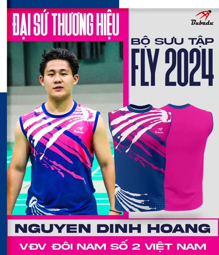 Áo thi đấu cầu lông Bubadu FLY 2024 "Hồng" BBD-FLY-01 - Hàng Chính Hãng