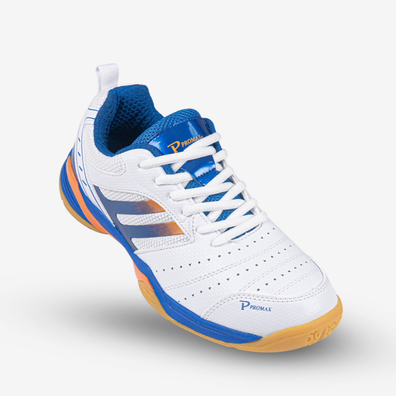 Giày Cầu Lông / Bóng Chuyền Động Lực Promax "White/Blue/Orange" PR-240625-03 - Hàng Chính Hãng