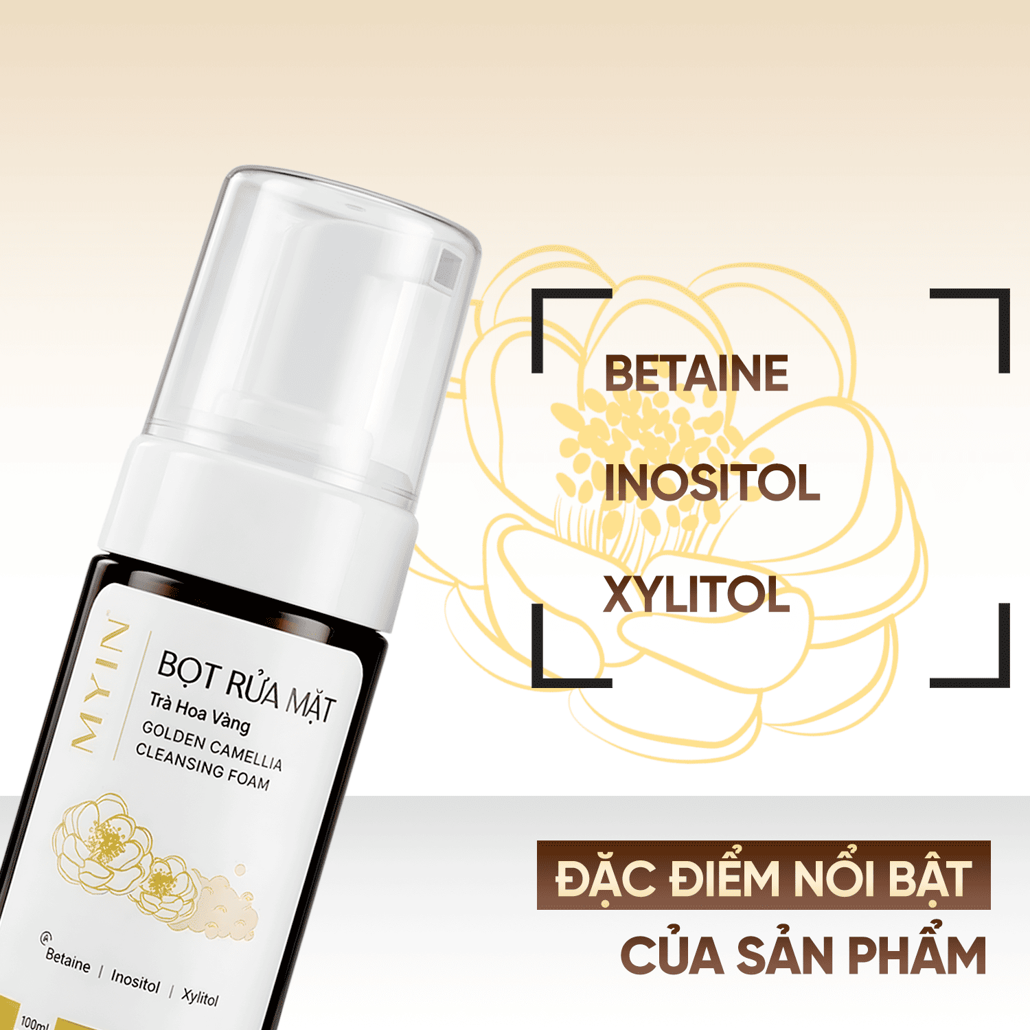 Bọt Rửa Mặt Thảo Dược Trà Hoa Vàng - Golden Camellia Cleansing Foam