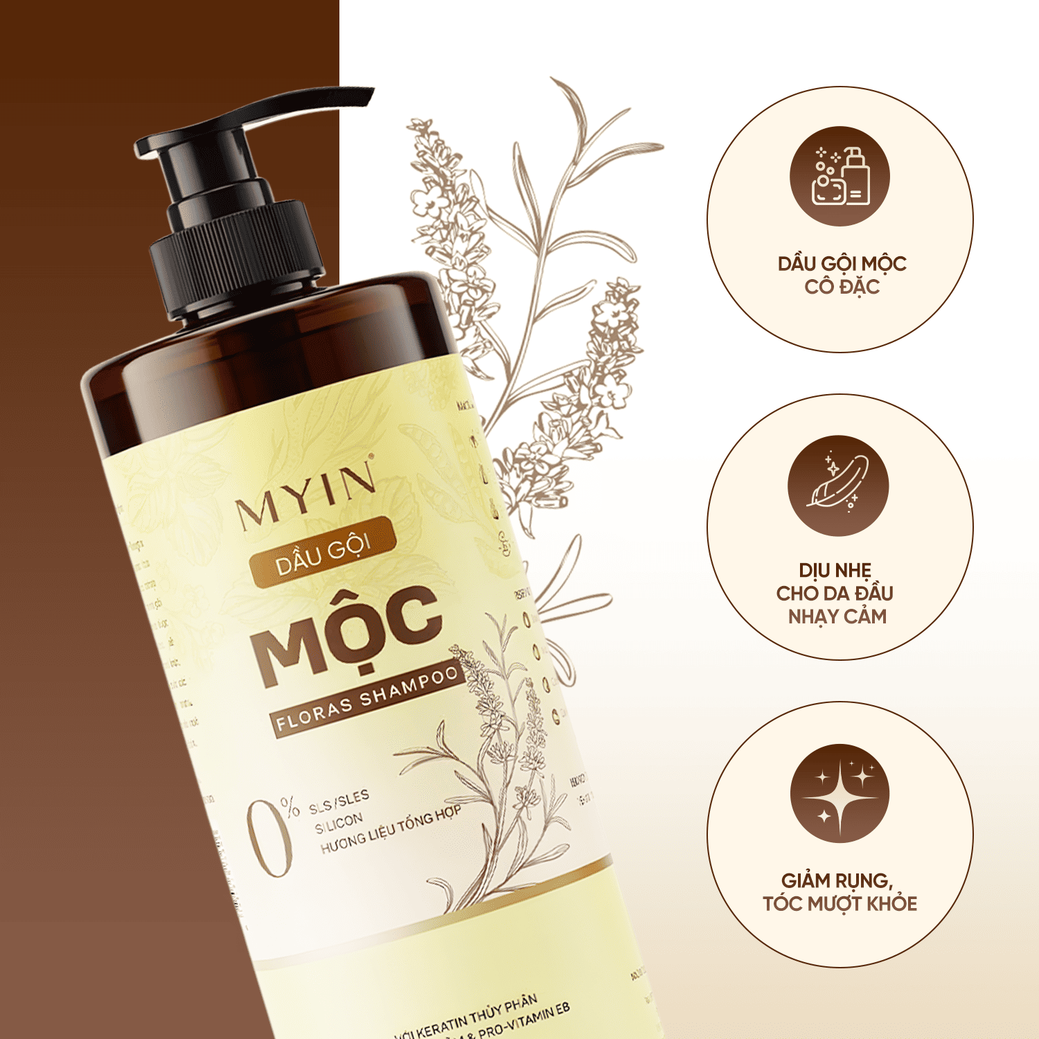 Dầu gội Mộc Floras Shampoo MYIN 1000ml