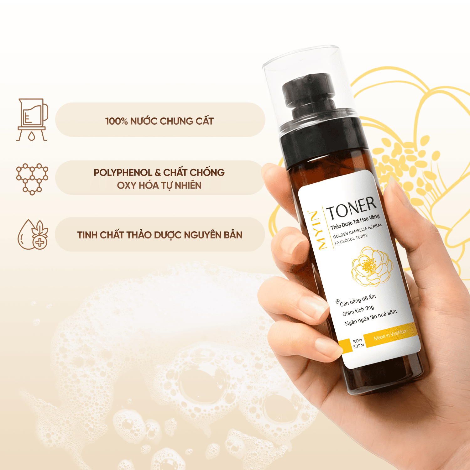Toner Thảo Dược Trà Hoa Vàng | Golden Camellia Herbal Hydrosol