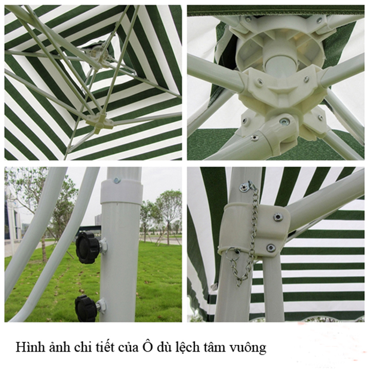 Dù Lệch Tâm Vuông 2m5 Màu Đỏ