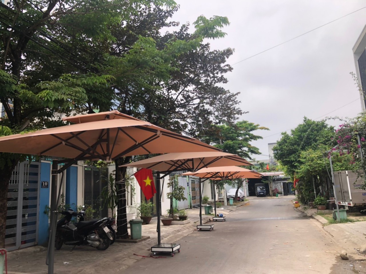 Dù Che Nắng Ngoài Trời Lệch Tâm Vuông 3m