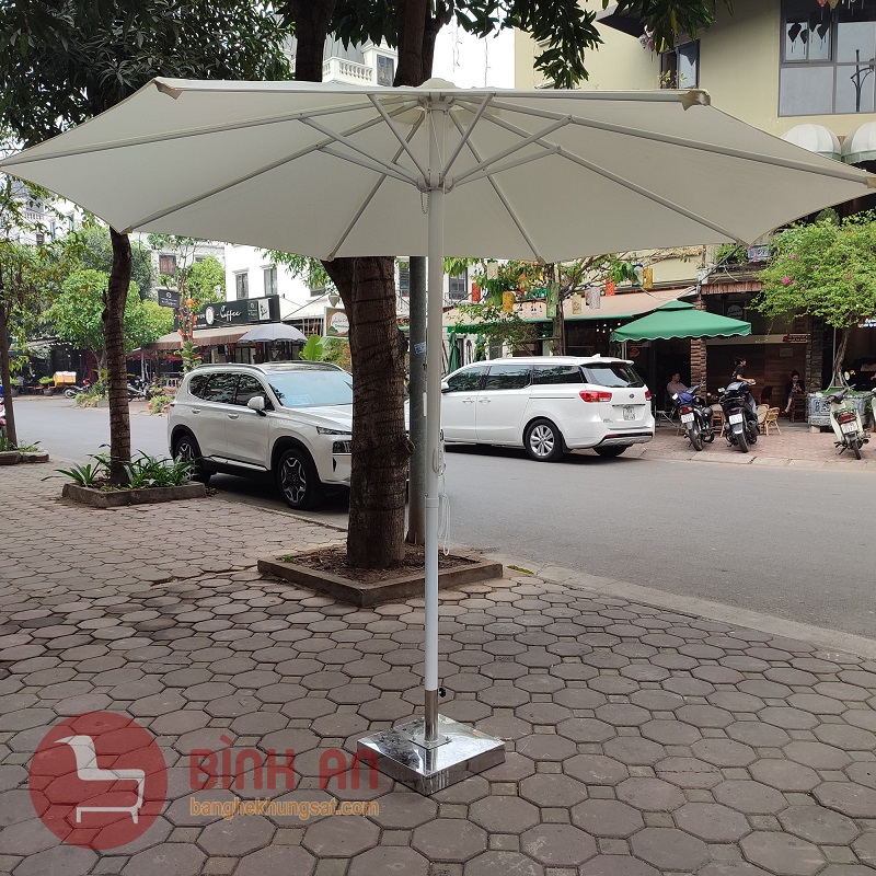 Ô Dù Chính Tâm Sắt 3m Màu Trắng