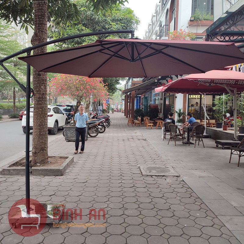 Dù Lệch Tâm Tròn 3m Màu Đỏ