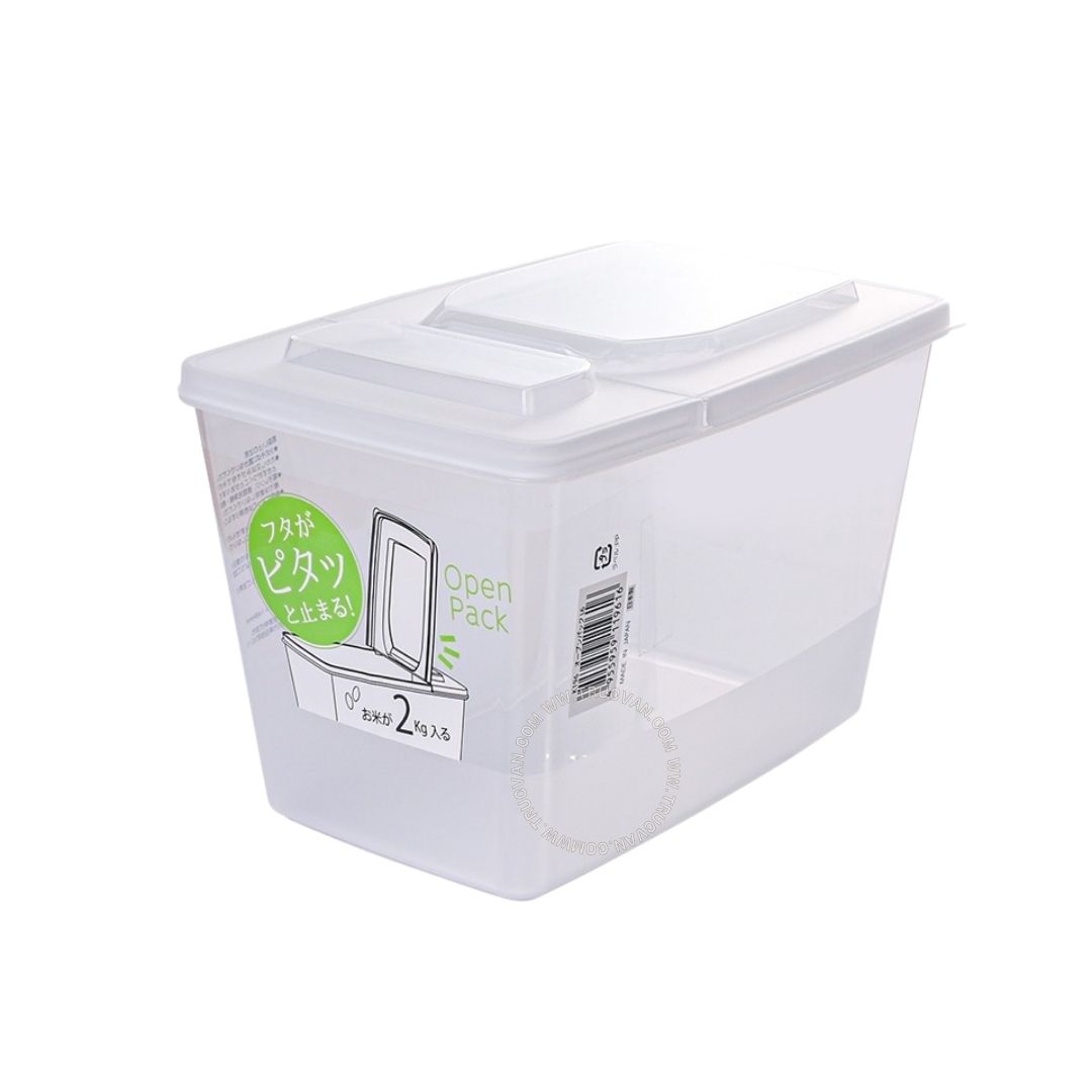Hộp đựng bột, bột mix dạng nằm nắp bật 3L