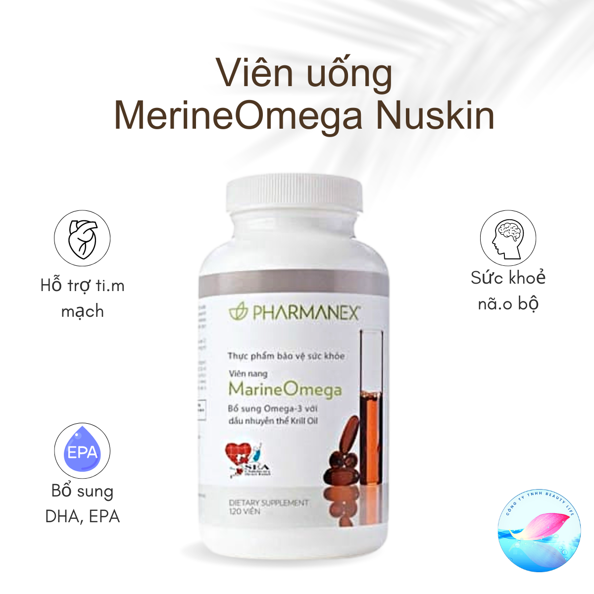 Viên uống MerineOmega Nuskin Cung Cấp Dinh Dưỡng Cho Da, Tim, Não