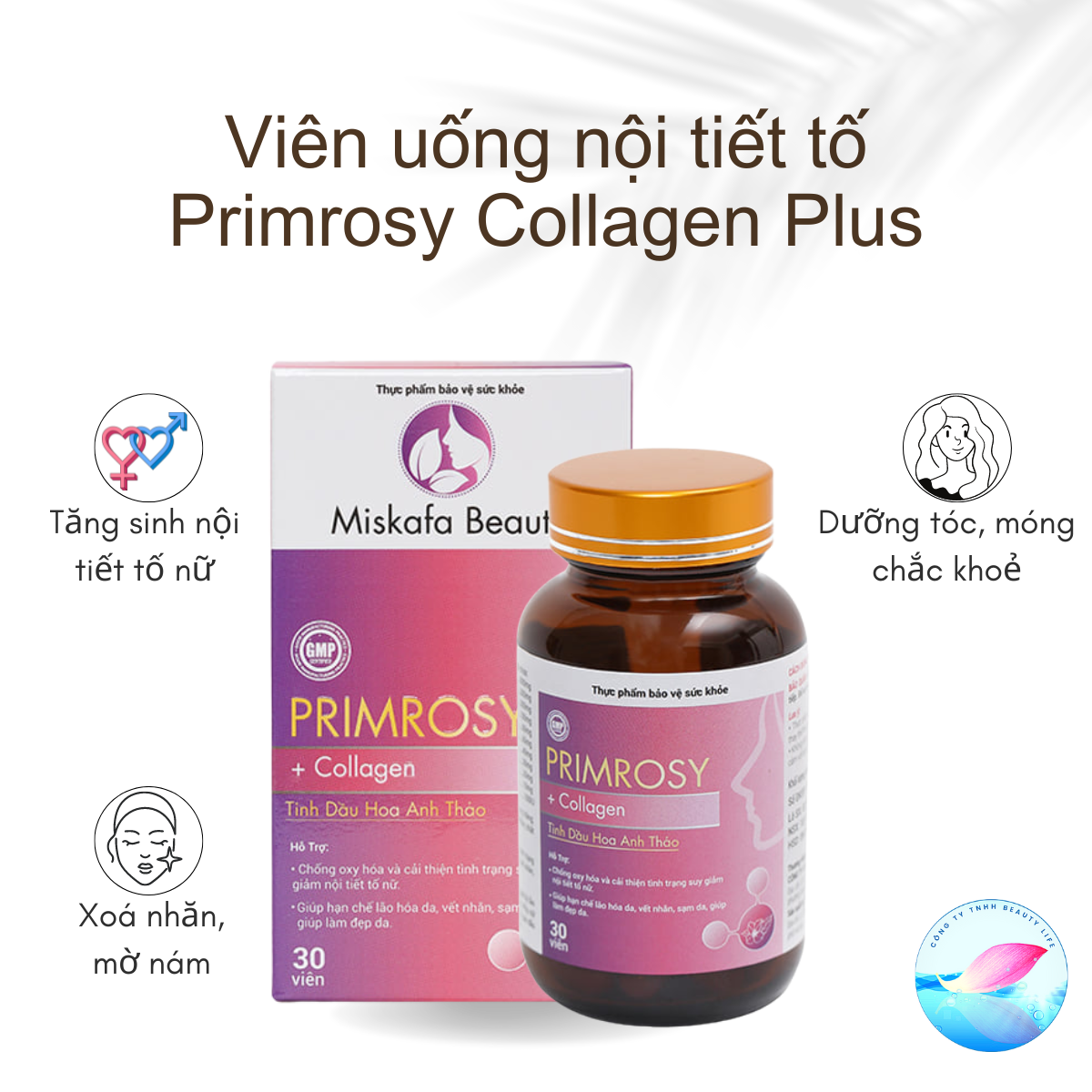 Viên uống nội tiết tố Primrosy Collagen Plus