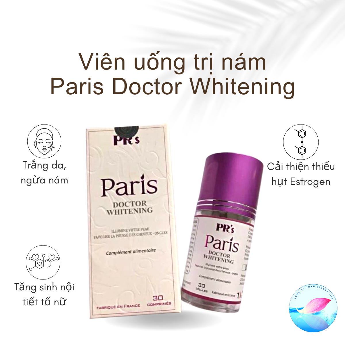 Viên uống trắng da trị nám Paris Doctor Whitening