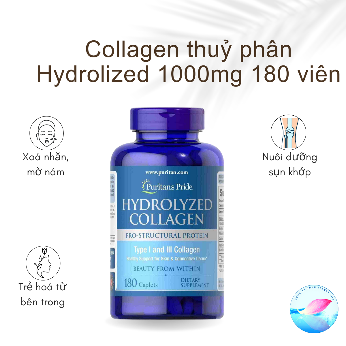 Collagen thủy phân Hydrolized 100mg 180 viên