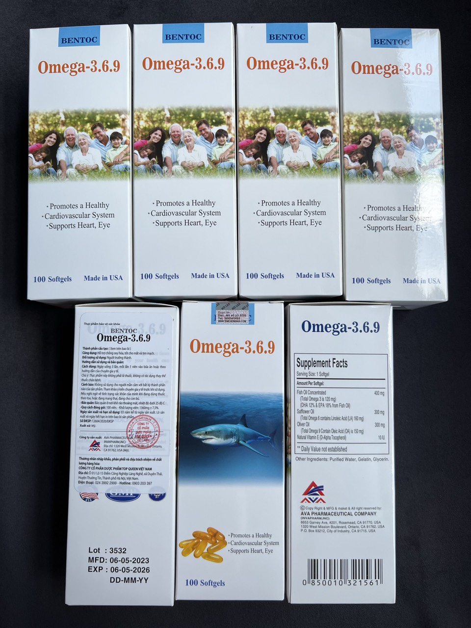 Viên uống dầu cá omega 3-6-9 Bentoc