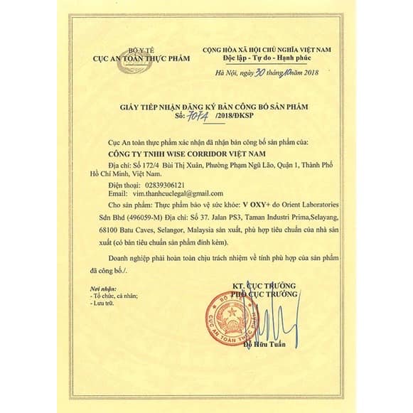 Thực phẩm bảo vệ sức khỏe V-Oxy+