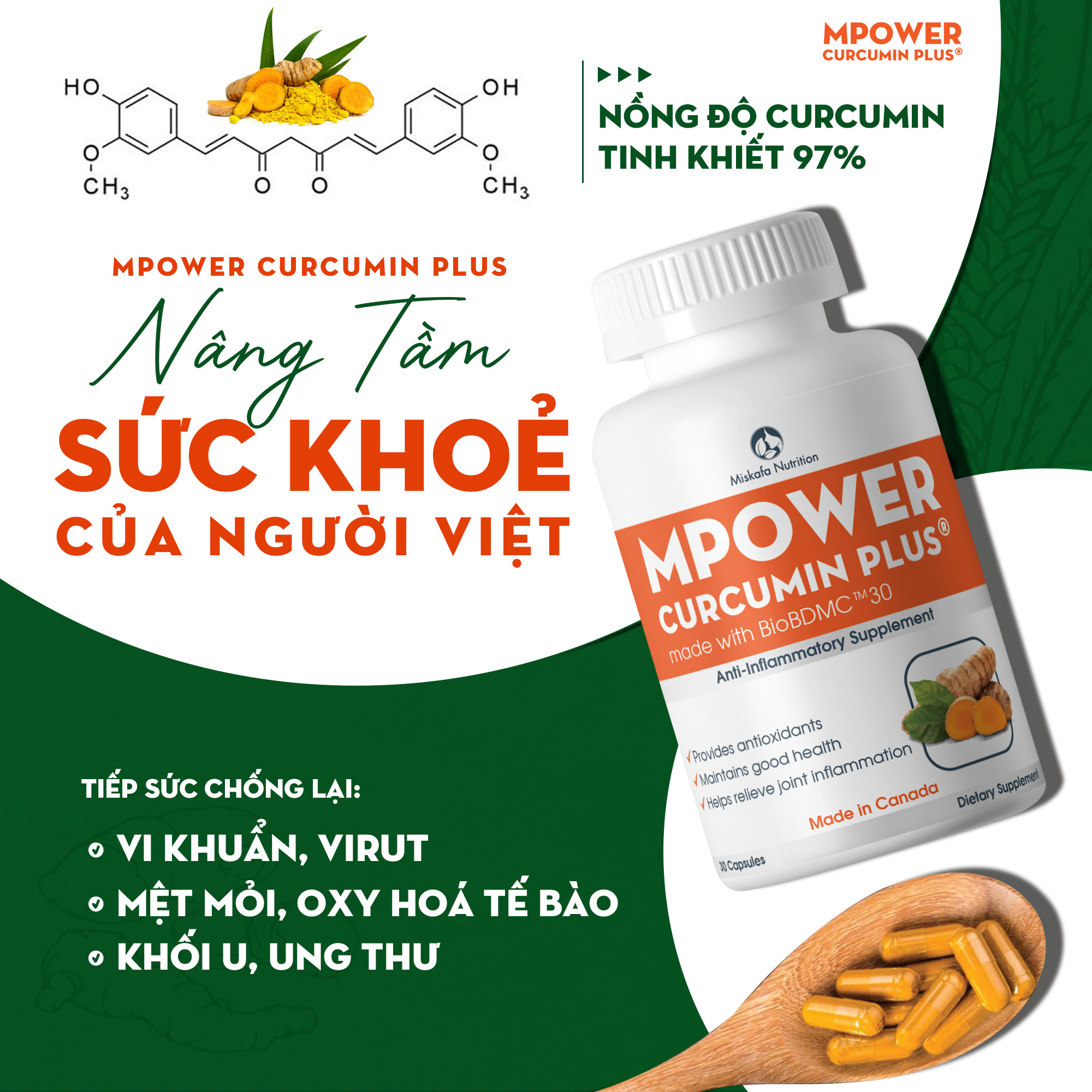 Viên nghệ Curcumin Mpower Plus