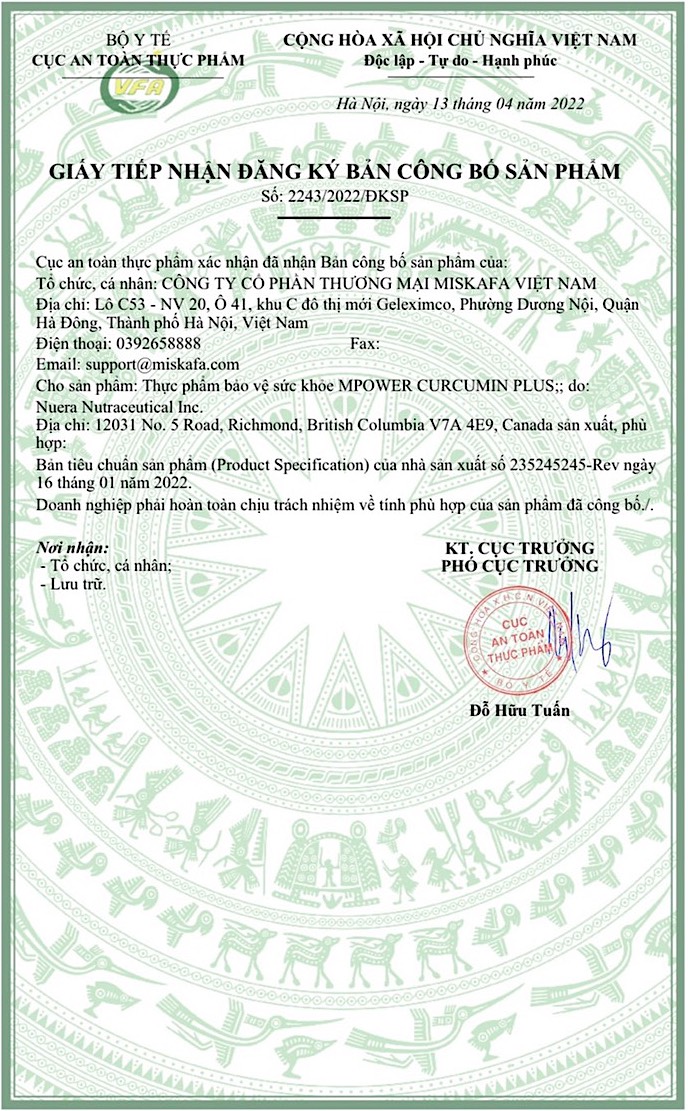 Viên nghệ Curcumin Mpower Plus