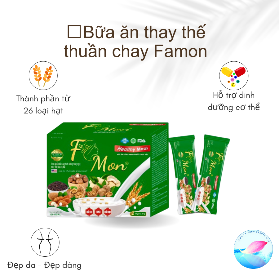 Bữa ăn lành mạnh thuần thực vật sữa hạt FAMON