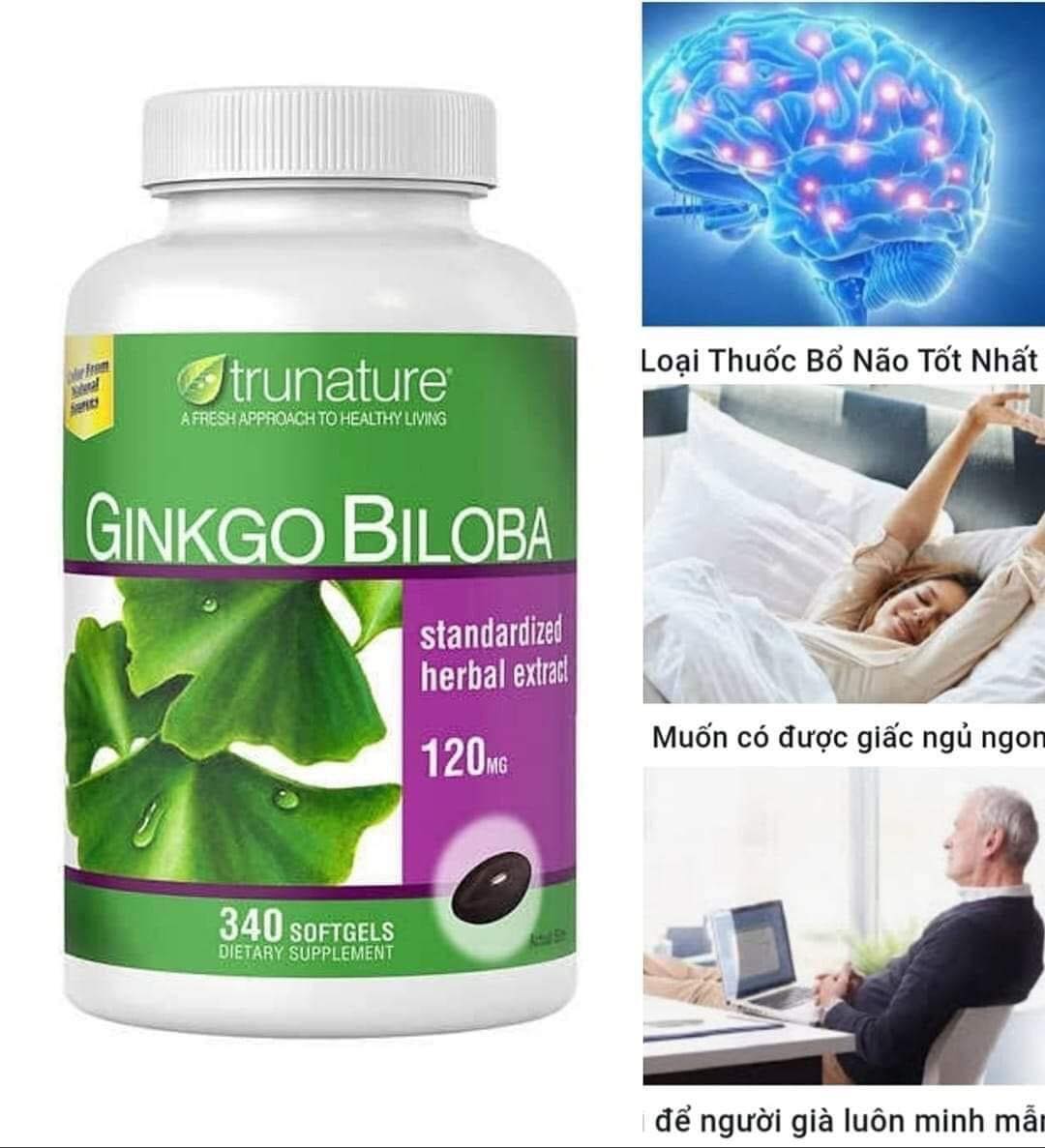 Viên Uống Bổ Não Ginkgo Biloba Trunature 340 Viên Của Mỹ