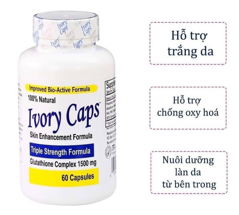 Viên Uống Trắng Da Giảm Nám, Tàn Nhang Ivory Caps Bổ Sung Glutathione