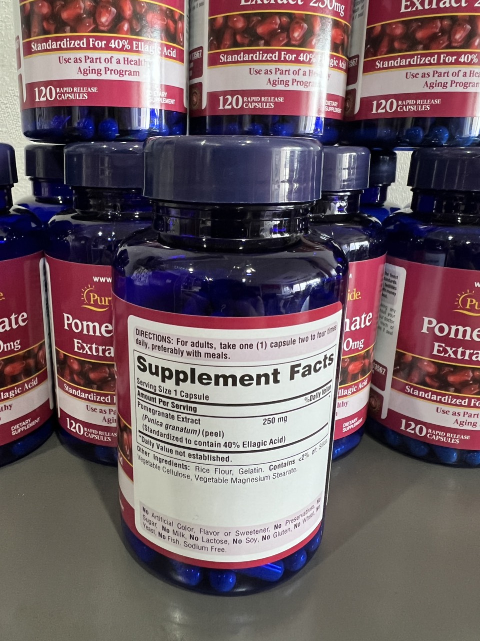 Viên uống chống nắng đẹp da nội sinh tinh chất lựu Pomegranate Extract 250mg của Mỹ