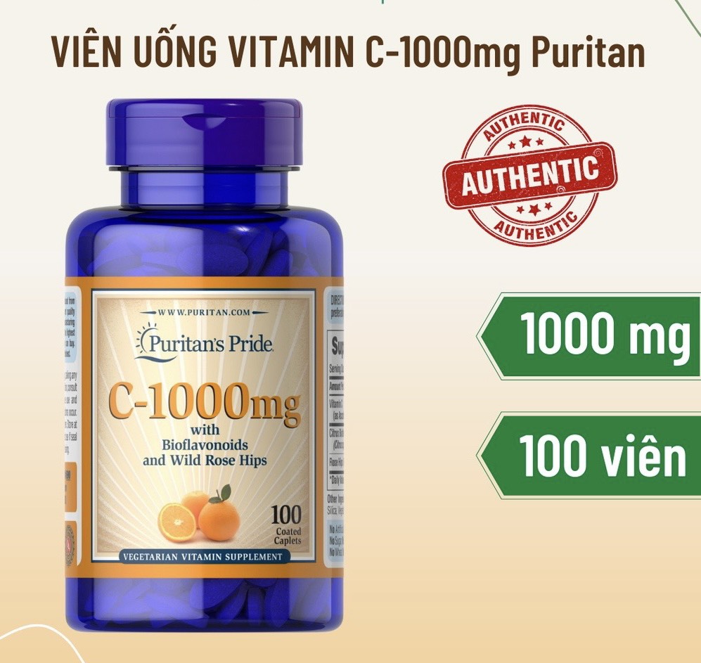 Viên uống Vitamin C 500mg Puritan's Pride, lọ 100 viên
