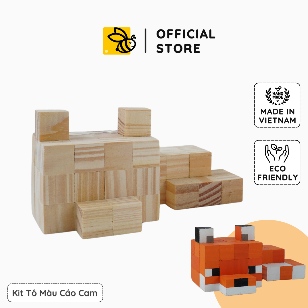 (DIY) Kit Tô Màu Minecraft Cáo Cam (s)