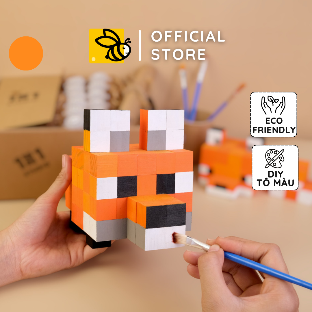 Bộ DIY Tô Màu Mô Hình Gỗ Cáo Fox