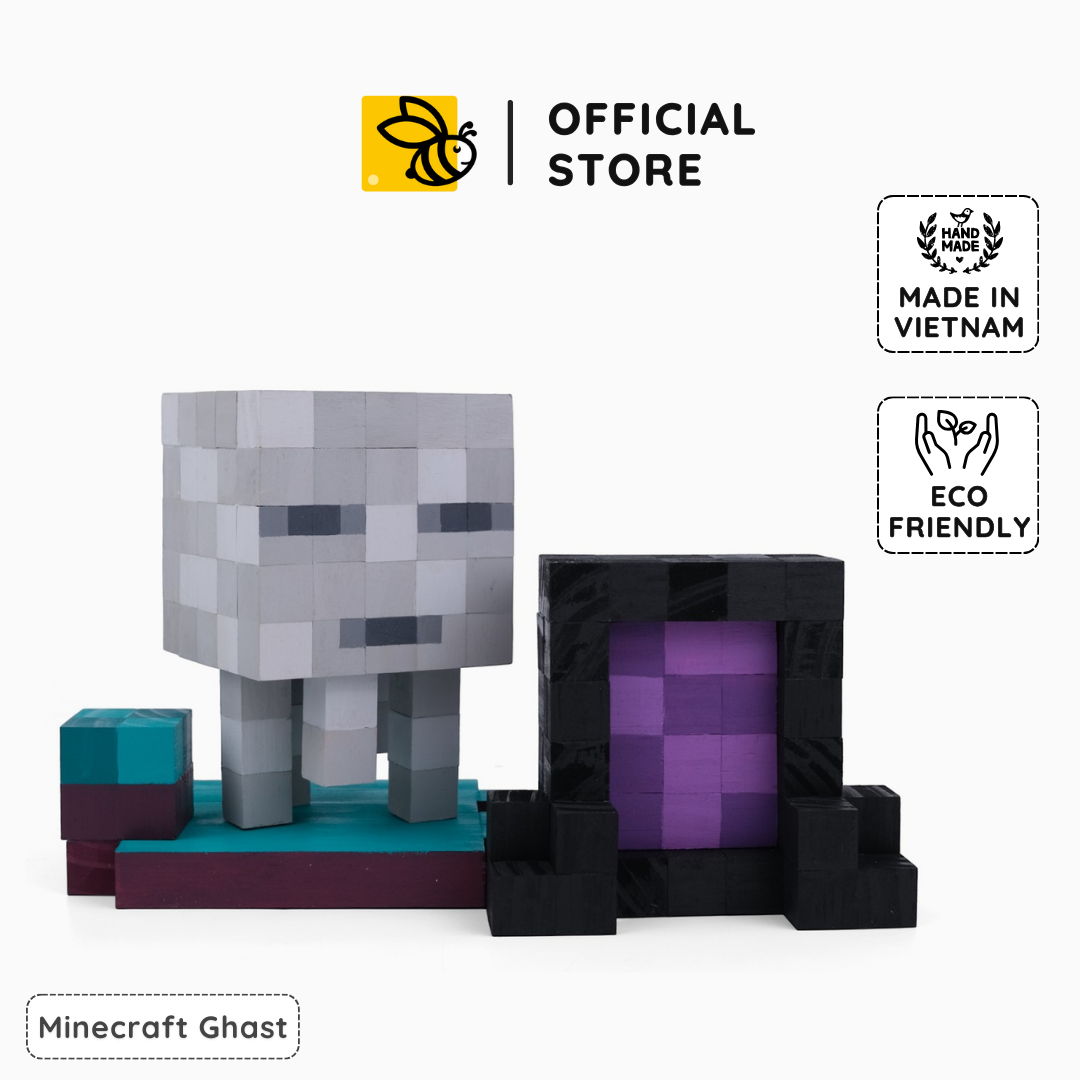 Mô Hình Gỗ Ma Địa Ngục Minecraft Ghast