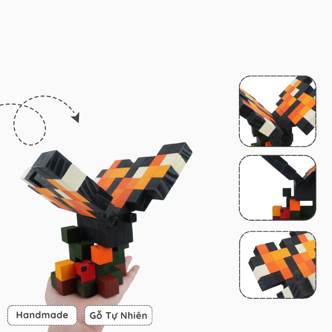 Mô Hình Gỗ Bướm Vua (Art Toy)