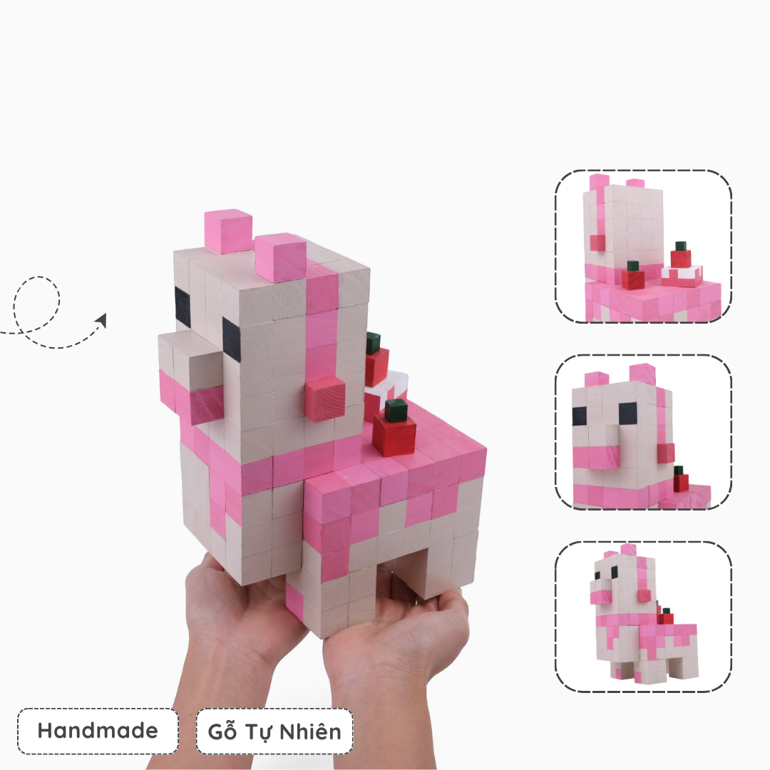 Mô Hình Gỗ Minecraft LLama (Art Toy)
