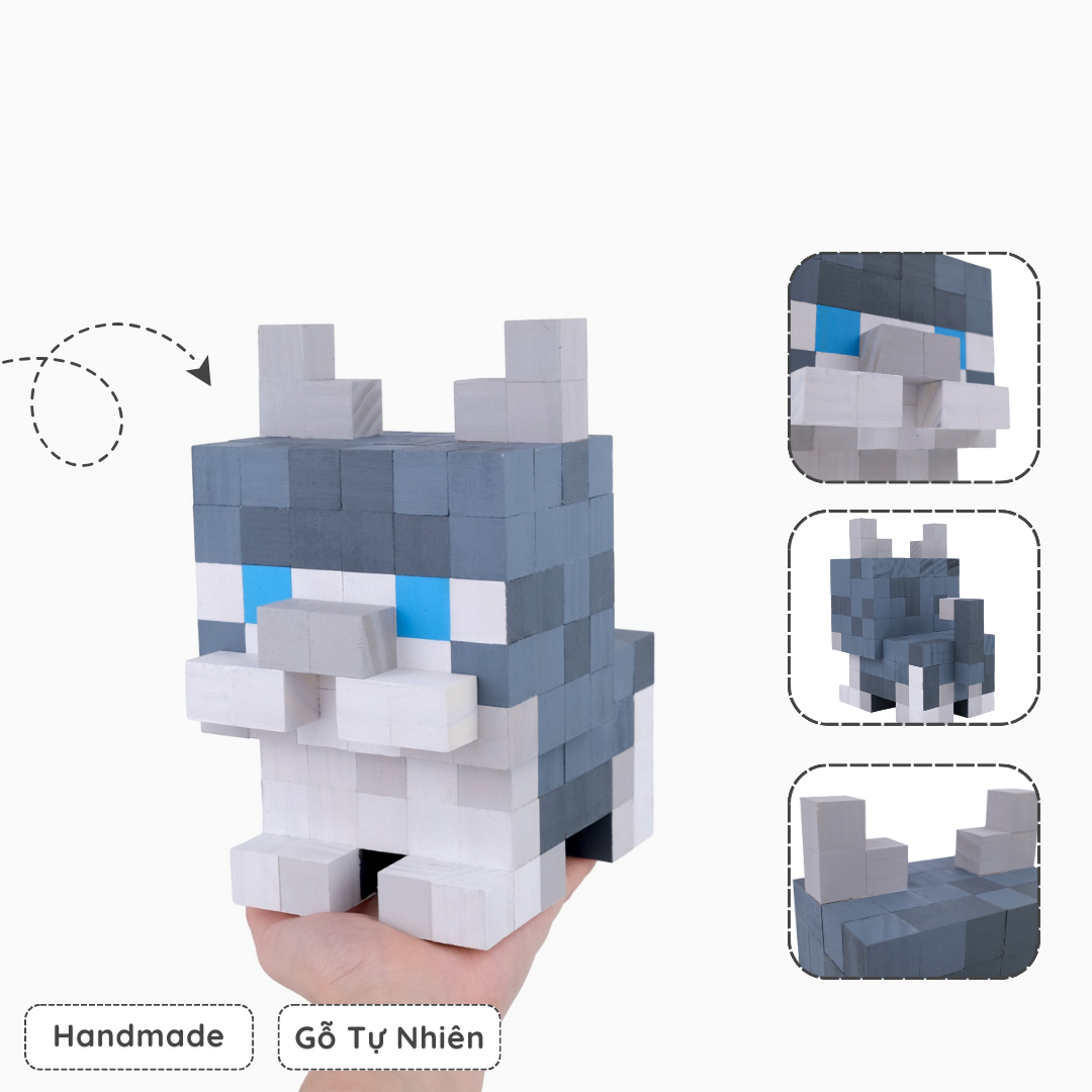 Mô Hình Gỗ Mèo Anh (Art Toy)