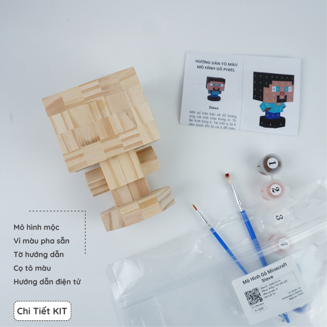 (DIY) Kit Tô Màu Minecraft Steve