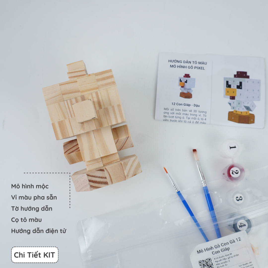 (DIY) Kit Tô Màu 12 Con Giáp Dậu (Gà)