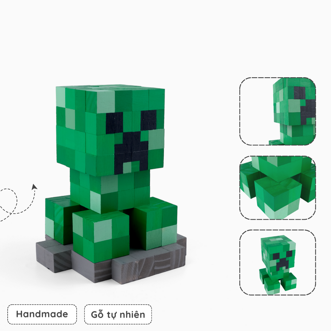 Mô Hình Gỗ Creeper Minecraft