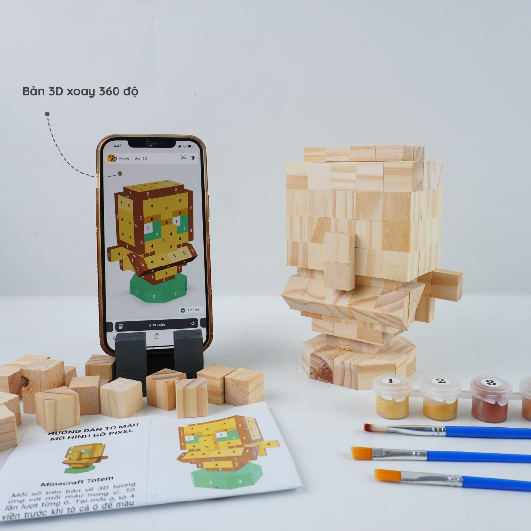 (DIY) Kit Tô Màu Minecraft Totem of Undying