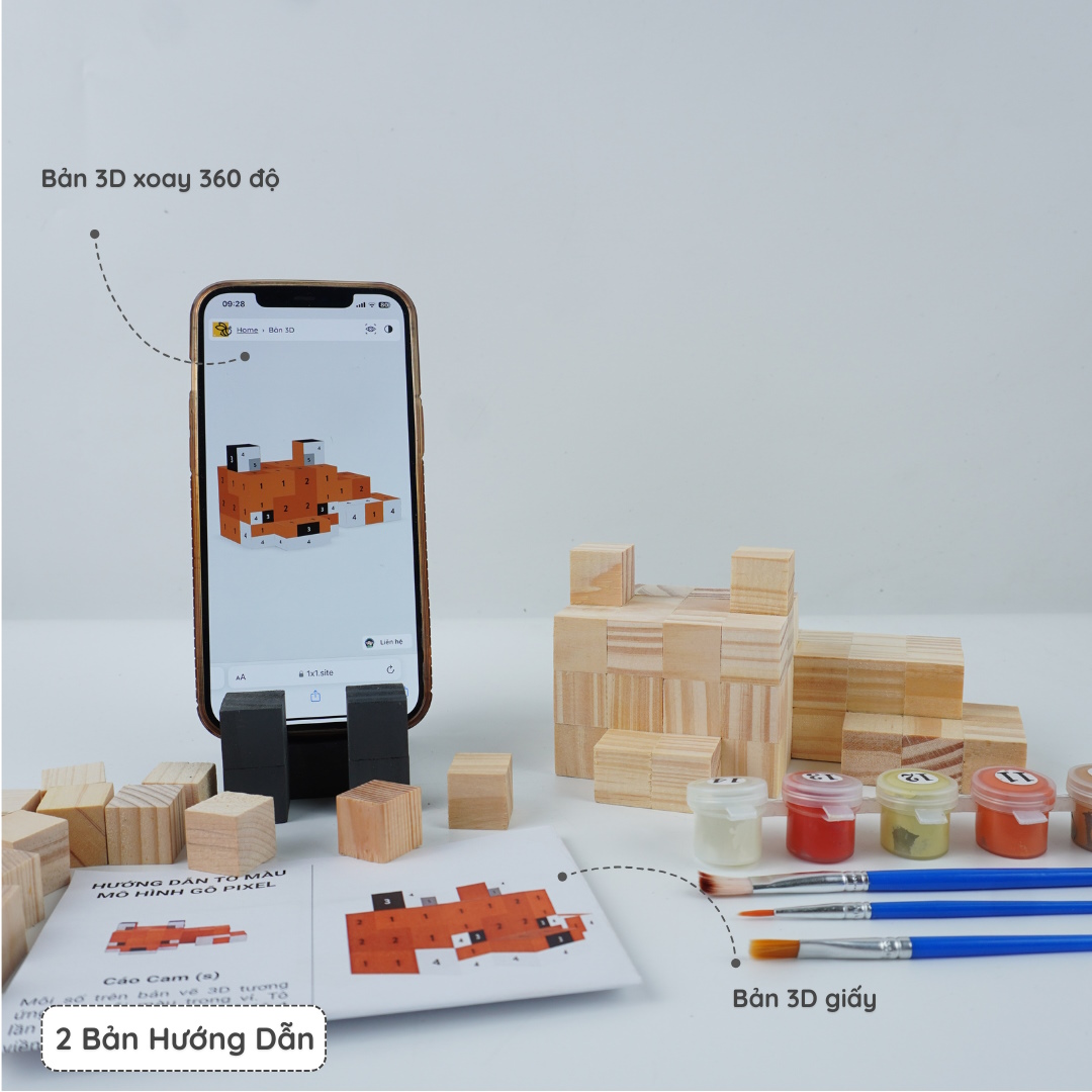 (DIY) Kit Tô Màu Minecraft Cáo Cam (s)