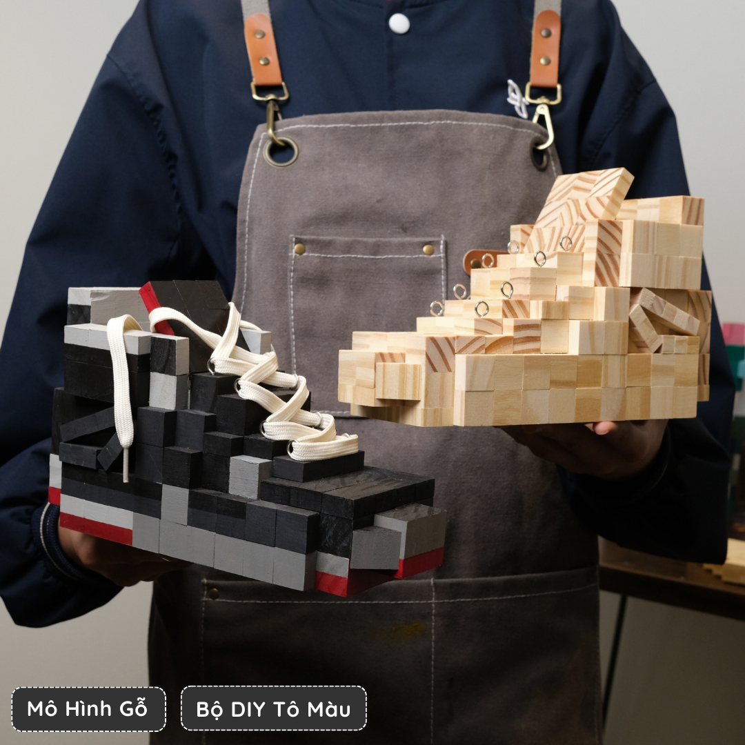 Mô Hình Gỗ Giày AJ4 Bred (Art Toy)