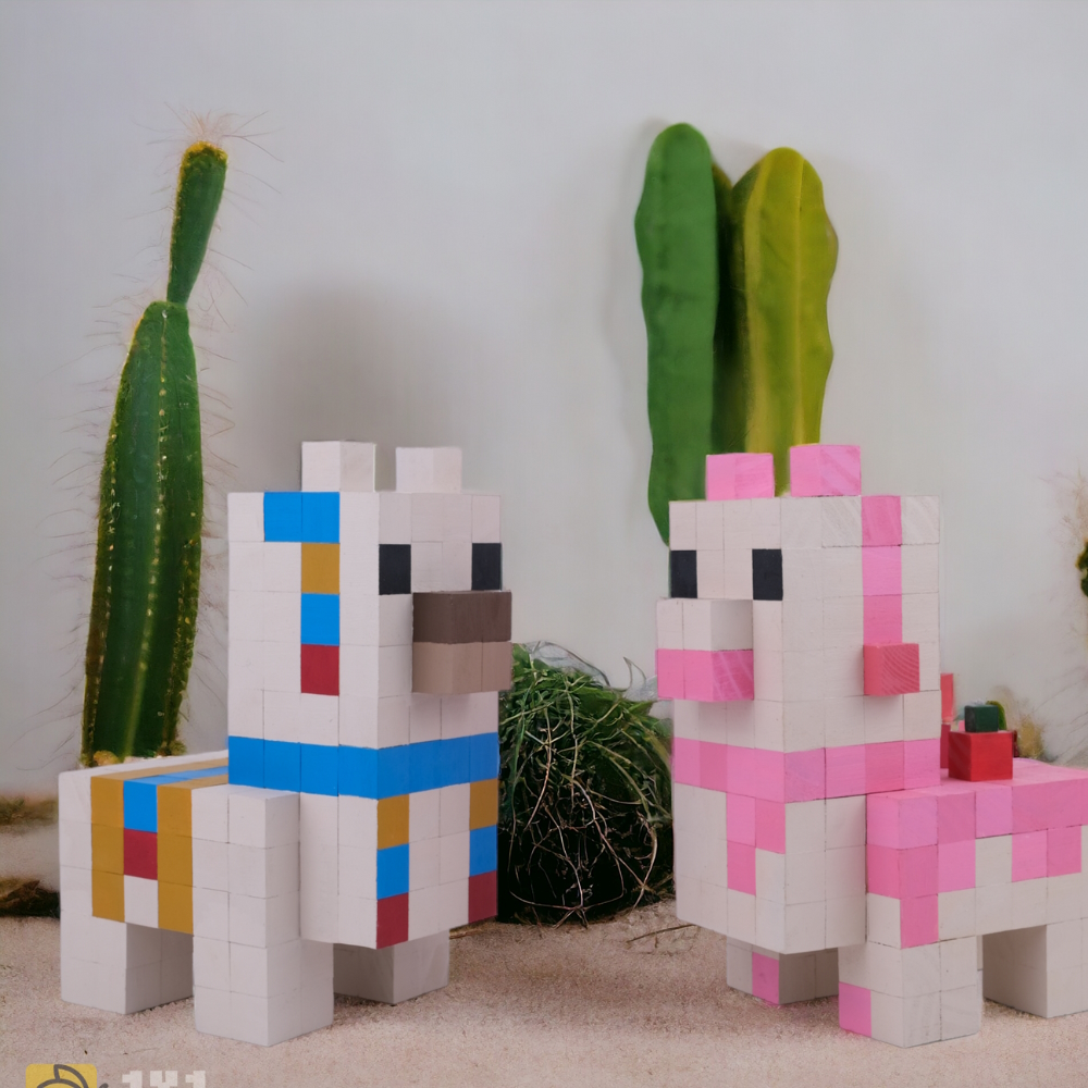 Mô Hình Gỗ Minecraft LLama (Art Toy)