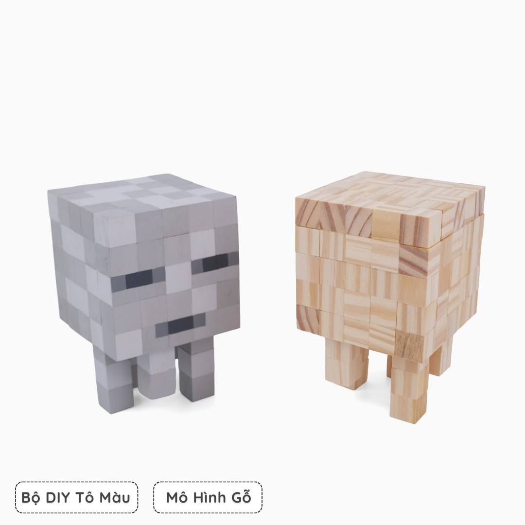 Mô Hình Gỗ Ma Địa Ngục Minecraft Ghast