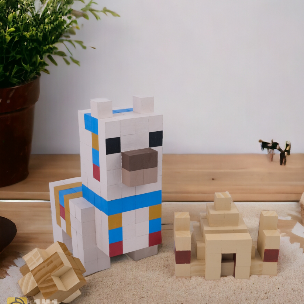 Mô Hình Gỗ Minecraft LLama (Art Toy)