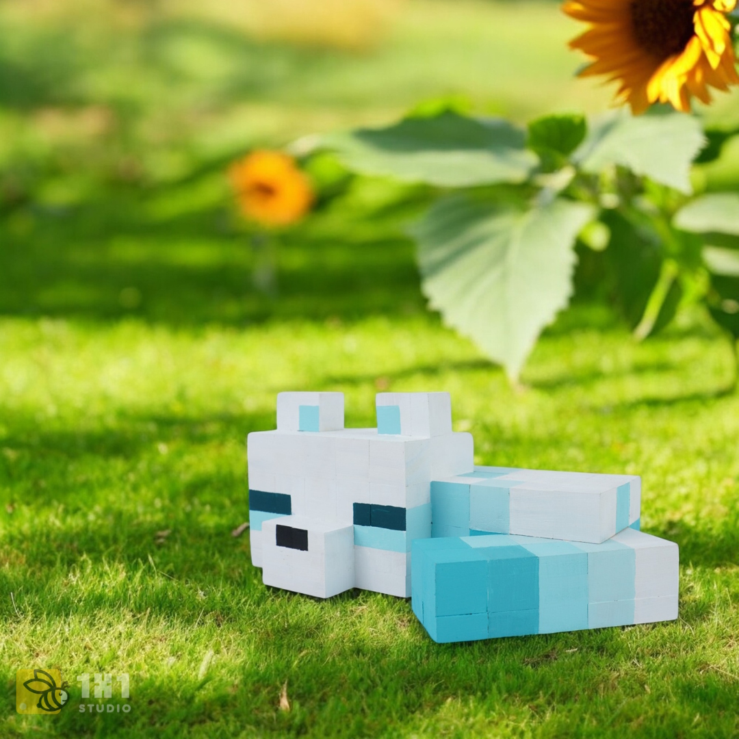 Mô Hình Gỗ Minecraft Cáo Tuyết (size M)
