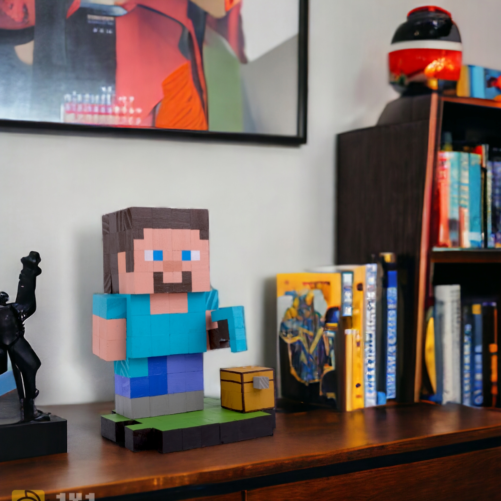 Mô Hình Gỗ Minecraft Steve (Size M)
