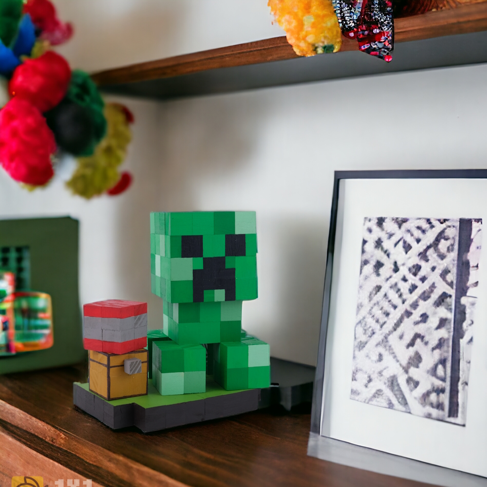 Mô Hình Gỗ Creeper Minecraft