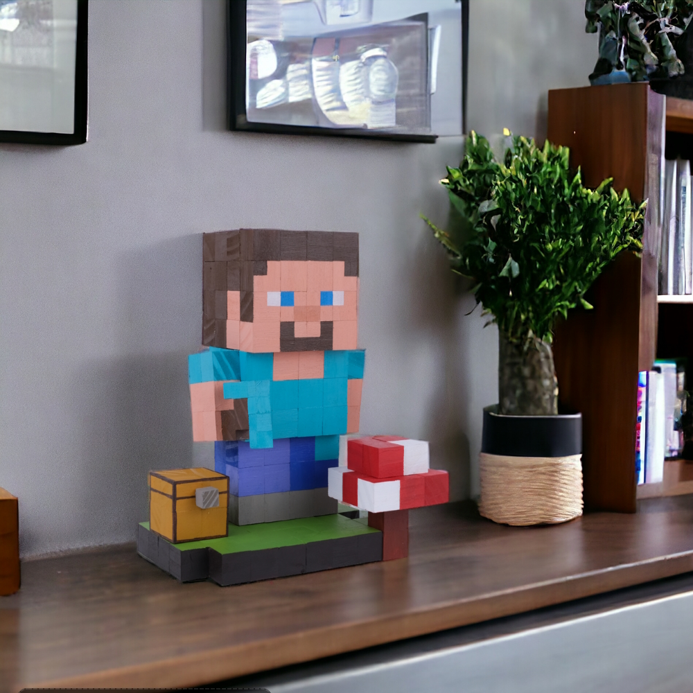 Mô Hình Gỗ Minecraft Steve (Size M)