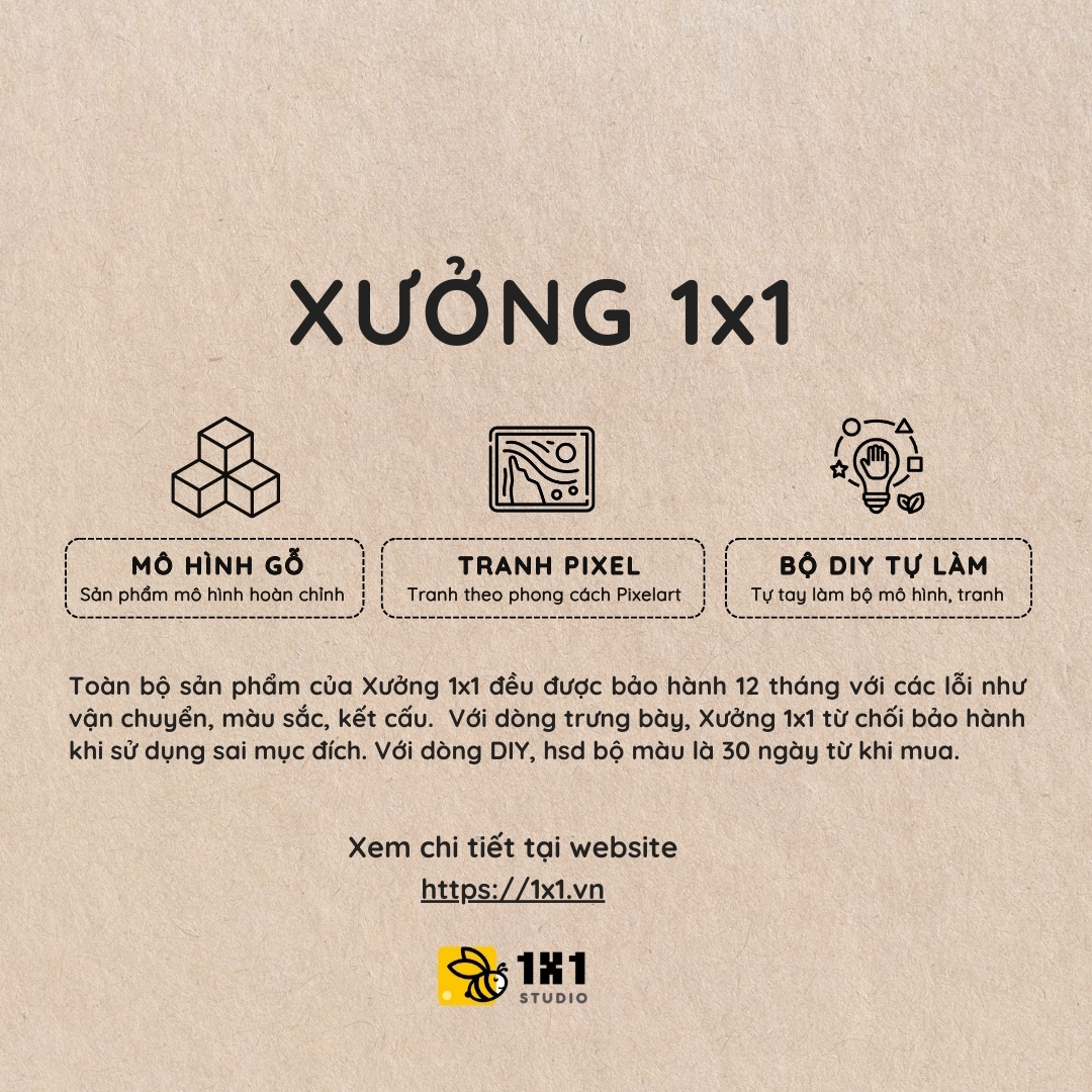 Mô Hình Gỗ Minecraft Moo Bloom Vàng (Art Toy)